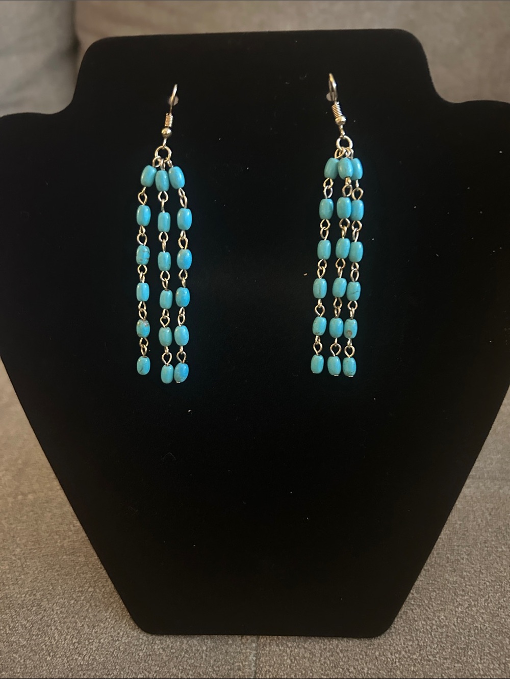 Turquoise Bead Dangle Earrings - Women Jewelry